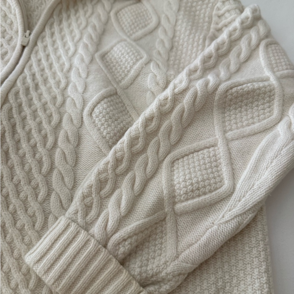 Sunday Best Aritzia Cable Knit Zip Up Sweater - Picture 3 of 5